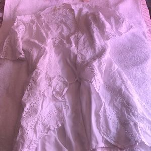 White Eyelet Dress/ over coat
